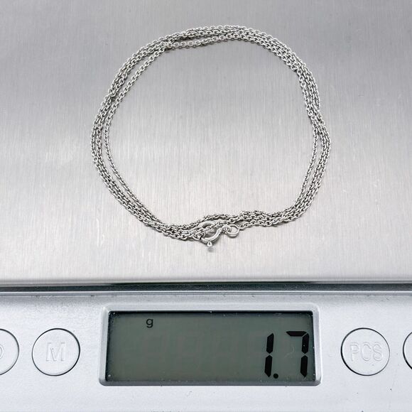 Vintage Sterling Silver 925 1.1mm Cable Chain Necklace 18" - Picture 2 of 3